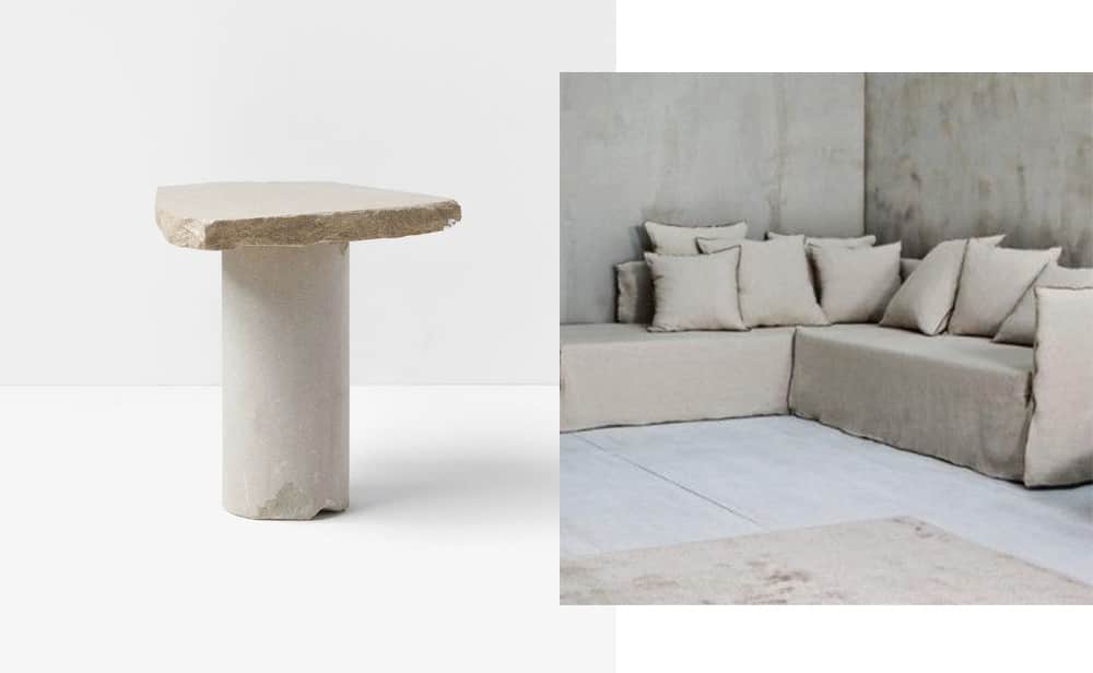 Les bouts de canapés sculptés, side table en pierre et guéridons sculpturales - LES BONS DETAILS